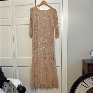 Pissaro Nights Elegant Peachy Pink Sequin Dress